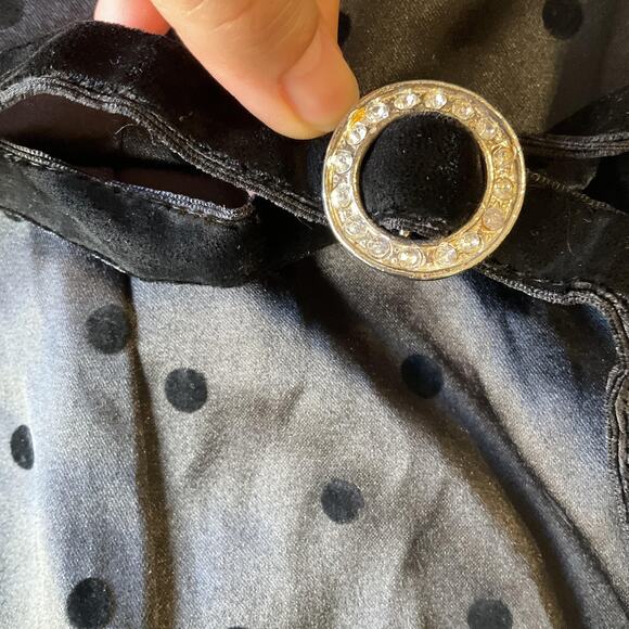 My Michelle Women Dress 11 Black Polka Dot Sheath Satin Coquettecore Bow - Picture 4 of 9